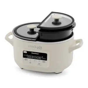 Crock-Pot MultiMeal Multicooker & Programmable Slow Cooker with Bake Function, Oat Milk, 1 CT, Dual-Pot Temperature Options for Two Meals