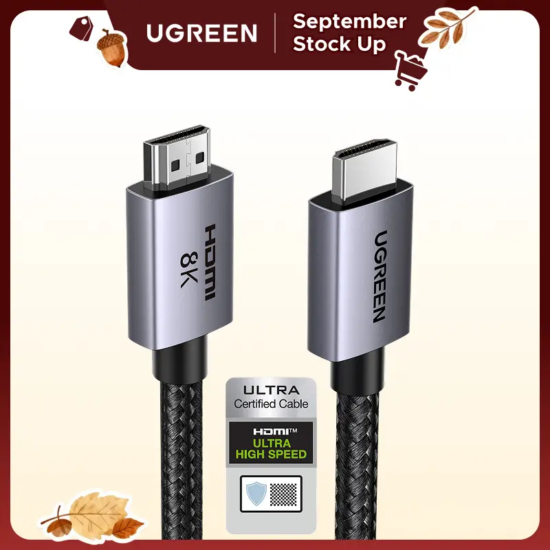 UGREEN Certified Ultra High Speed 8K HDMI 2.1 Cable (48Gbps, 6.6FT) - Aluminum PC Gaming Setup Accessory for Gamers, 4K@240Hz/120Hz, 8K@60Hz, HDR Support, HDCP 2.2&2.3, eARC Compatible with PS5/Blu-ray/Roku TV, Cables & Accessories tiktokshopstockup