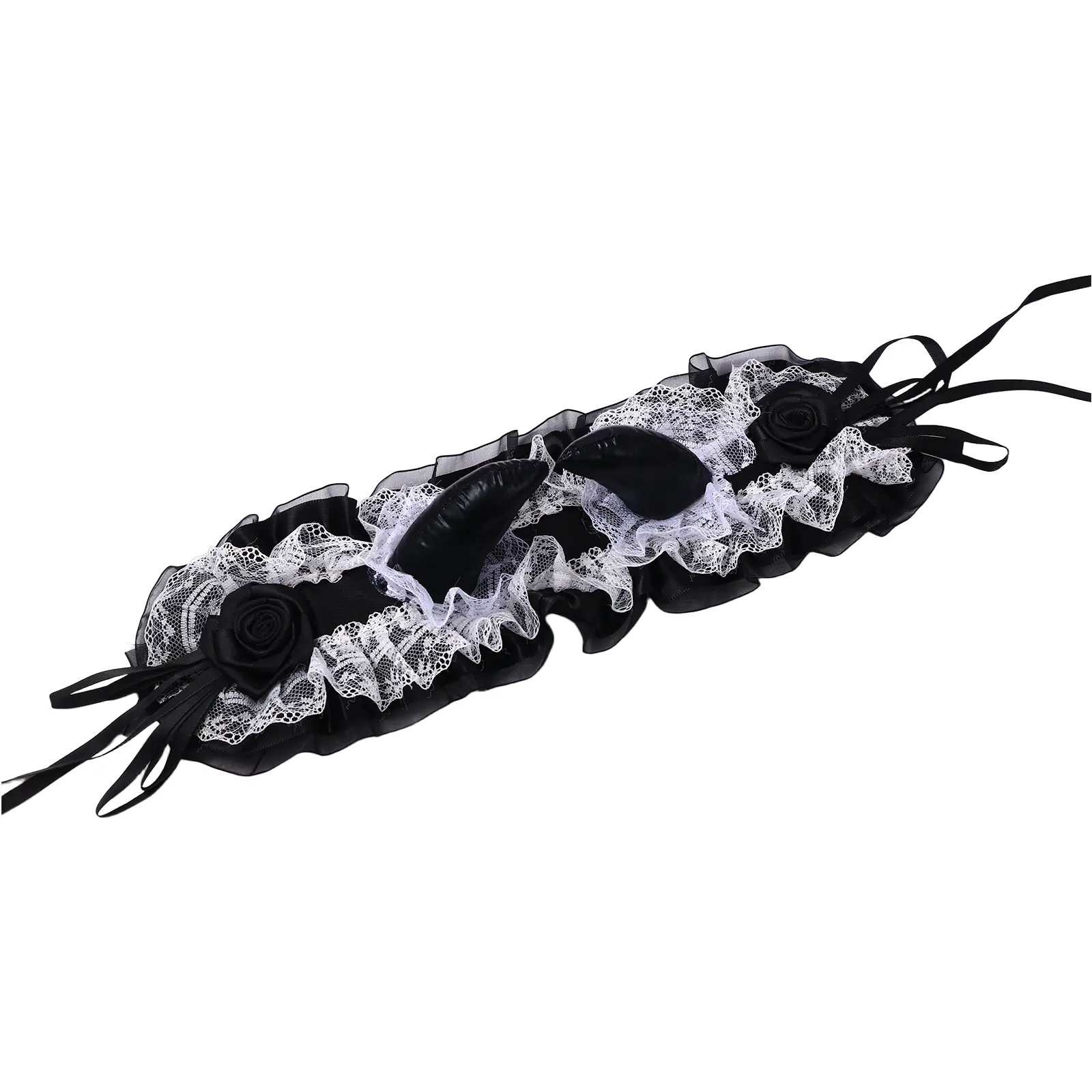 OIDEA Gothic Lace Lolita Hairband - Adjustable Devil Horn Hairpiece with Veil, Lightweight Dark Fairy Tale Accessories with Straps for Halloween Party Role Play Cosplay Costumes Versatile summerwins summerwins