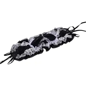 OIDEA Gothic Lace Lolita Hairband - Adjustable Devil Horn Hairpiece with Veil, Lightweight Dark Fairy Tale Accessories with Straps for Halloween Party Role Play Cosplay Costumes Versatile summerwins summerwins,summerwins