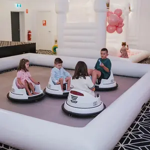 Inflatable Bumper Car Racing Track Mini Inflatable Race Track with Pump Go Kart Race Pipe for Kids Without Bottom Without Car