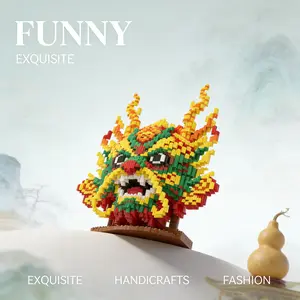 1746pcs Mythical Dragon Mask Building Blocks Set, Creative DIY Craft Toy, Home Decor, Stress Relief Model, Birthday Gift