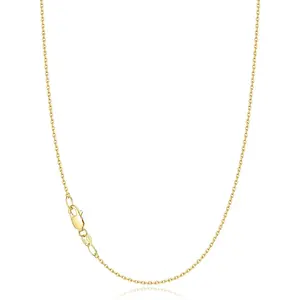 Jewlpire 18k Gold Plated 925 Sterling Silver Chain Necklace for Women, 1.1mm Cable Chains Necklace Thin & Dainty & Sturdy Women's Chain Necklaces, 14/16/17/18/20/22/24 Inches