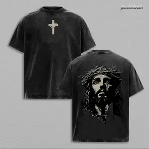 Jesus Crown of Thorns Tshirt, God Apparel Tee, Easter T-Shirt, Jesus T-Shirt, Easter Streetwear, Christian Apparel Graphic Tees, Gym Pump Cover