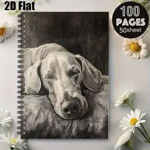 1 Spiral Coil Notebook 5.7x8.26 Inch, Durable Binding, Perfect for Daily Journaling, Travel Log, Camping Adventure Notes, Thanksgiving & Christmas Gift for Pet Lovers, Dog Enthusiasts, Students and Office Workers [2D] Flat