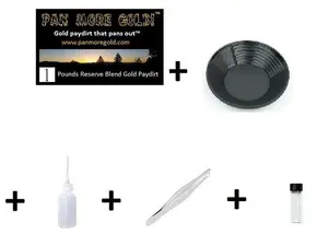 Complete Gold Panning Kit  With 1 LB Gold Paydirt, 10" Gold Pan, Snuffer Bottle, & Vial