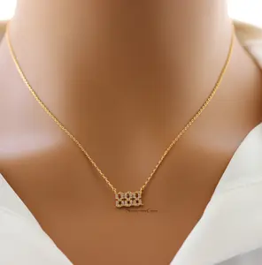 18K Gold Plated Pave Angel Number 888 Pendant Necklace – Abundance & Prosperity Jewelry
