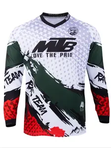 Team Downhill Sportswear, Off-road Road Mountain Bike Race T-shirt, Bicycle Motorcycle Sports Top, Mtb Racing Apparel, Slim-fitting Men's Cycling Jersey, Lightweight Jersey