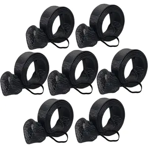 Fishing Rod Cover, 7 Pack Fishing Rod Sleeve Socks Pole Glove Protector Cover with Lanyard for Fly, Spinning, Casting, Sea Fishing Rod Accessories Tools(Black)