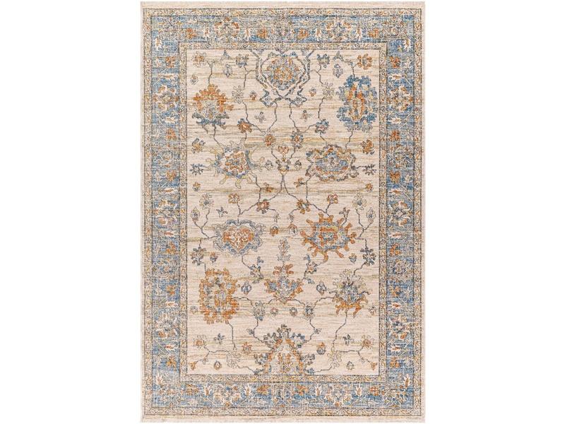 Livabliss Durable Machine-Woven Polyester Low-Pile Rectangular Home Decorative Rug (CHG2311-2101111) - Indoor Use, 2 ft.10 in. W x 11 ft.11 in. L, Beige/Blue/Gray