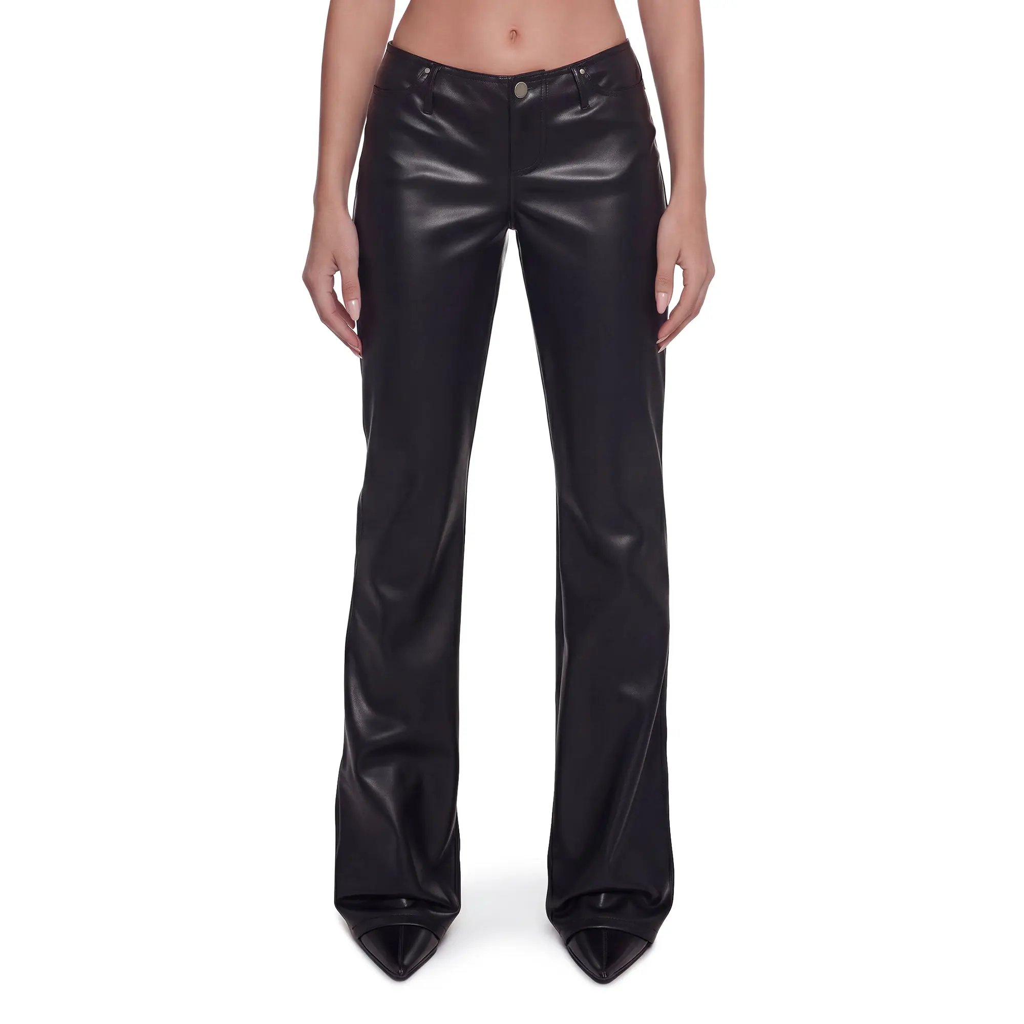 Elle Low Rise Jeans - Leather