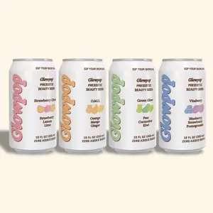 Core 4 Variety Pack - Glowpop Prebiotic Beauty Soda, Infused with Collagen-Building Peptides, Fiber, Prebiotics and Biotin, Zero Added Sugar, Vegan, Gluten Free, GMO Free, 12oz (12-Cans) Organic Fruit Beverage