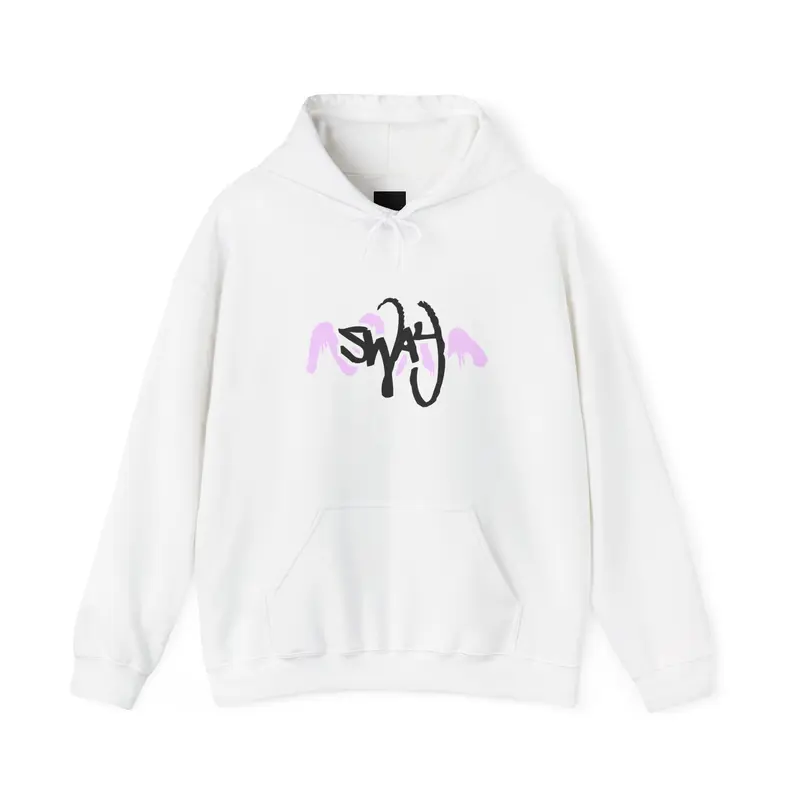 Sway Rose- Sketched Rose Over Mountain Hoodie | Pink Black Floral Graphic