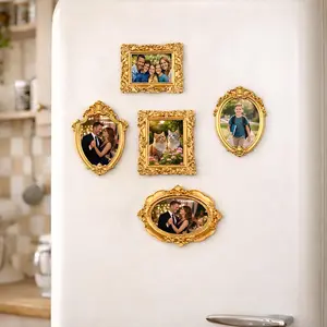 Custom Photo Portrait Vintage Frame Magnet: Personalized Picture Fridge Magnet
