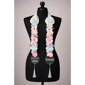 Custom Pastel Floral Graduation Lei with Custom Name & Year – Class of 2026.