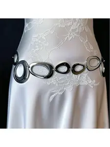 European and American fashion ring metal waist chain temperament body chain dress dress geometric creative waist belt Stylish Belts