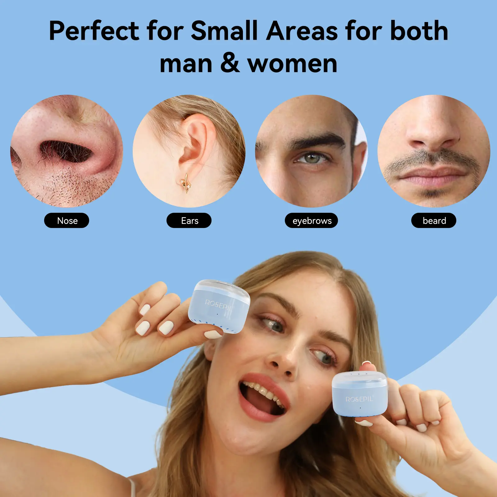 ROSEPIL Mini Nose & Face Wax Kit for Men & Women | Painless Face