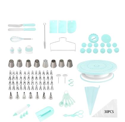 137 Pcs Cake Decorating Supplies Kit with Rotating Turntable, 58 Icing Tips, Piping Bags, Spatulas, Scrapers & Baking Tools Set for Beginners & Pros, Cake Decorating Set for Frosting, Birthday Cakes, Cupcakes