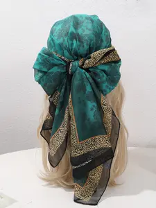 New Print Scarf Shawl for Women, Sun Protection Beach Travel Outdoor Accessory, Fashionable Spring Luxury Design Soft Silk Scarf