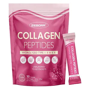 Multi Collagen Peptides Powder Packets with Hyaluronic Acid Biotin MCT Probiotics for Skin Hair Nails Gut Health 30 Stick Packs