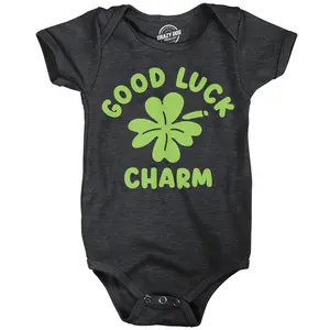 Good Luck Charm Baby Bodysuit Funny Sarcastic St Patricks Day Jumper For Infants Funny Baby Onesies Saint Patrick's Day Clothes for Baby Novelty Onesie Black -