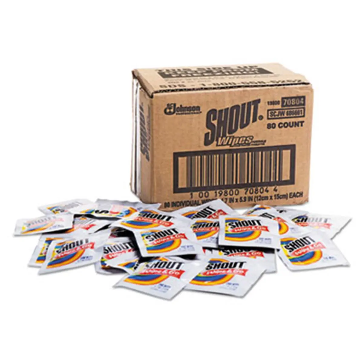 Shout Disposable Clean Stain Treater Individual Wipes - White Home Care Cleaning Cloths (SJN686661), Pre-Treat Stains, Disposable Clean Stain Towelettes