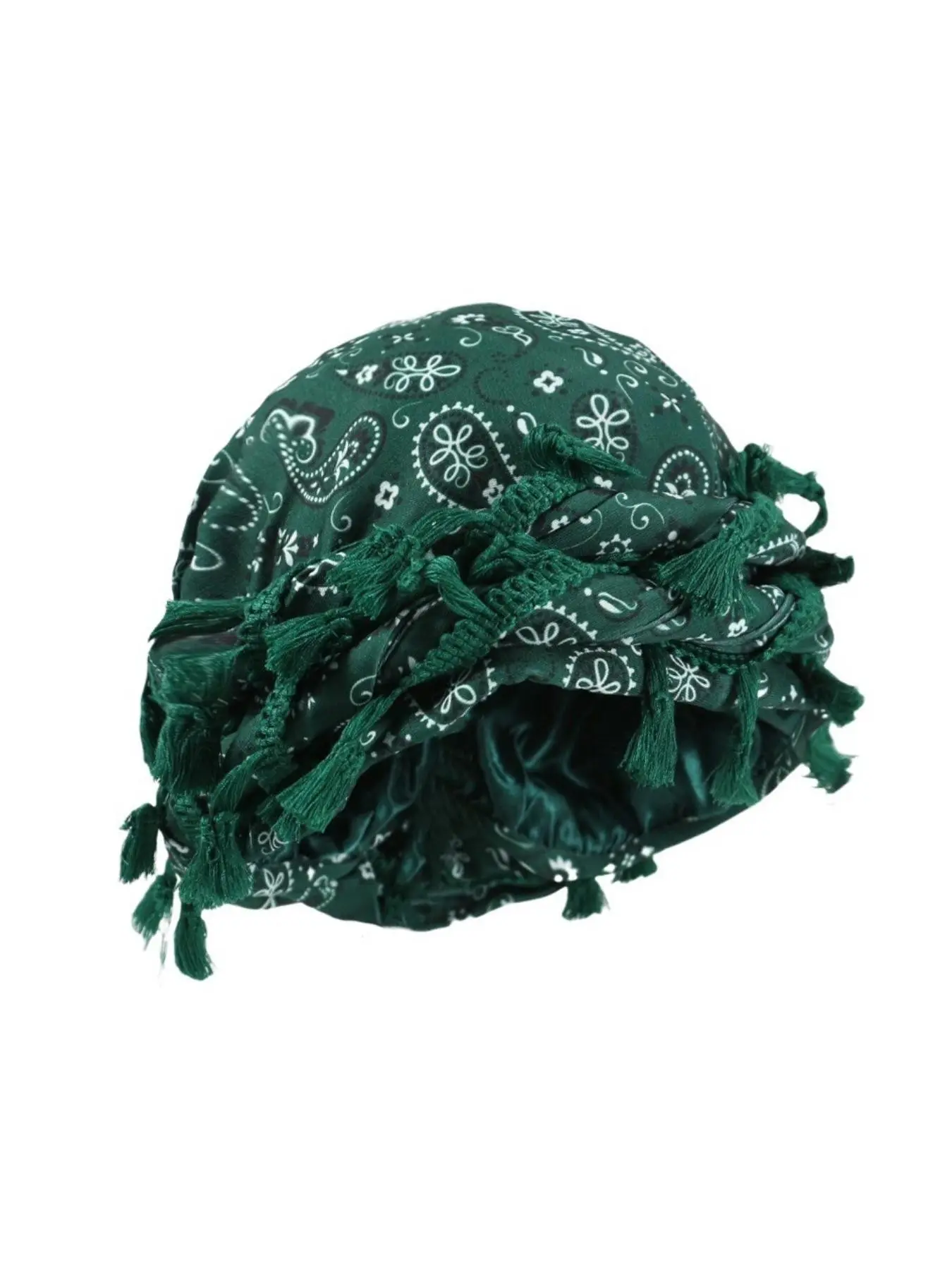 Hot selling cashew camouflage print tassel hat European and American street double layer headscarf hip hop twist tail hat