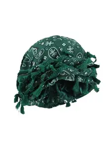 Hot selling cashew camouflage print tassel hat European and American street double layer headscarf hip hop twist tail hat