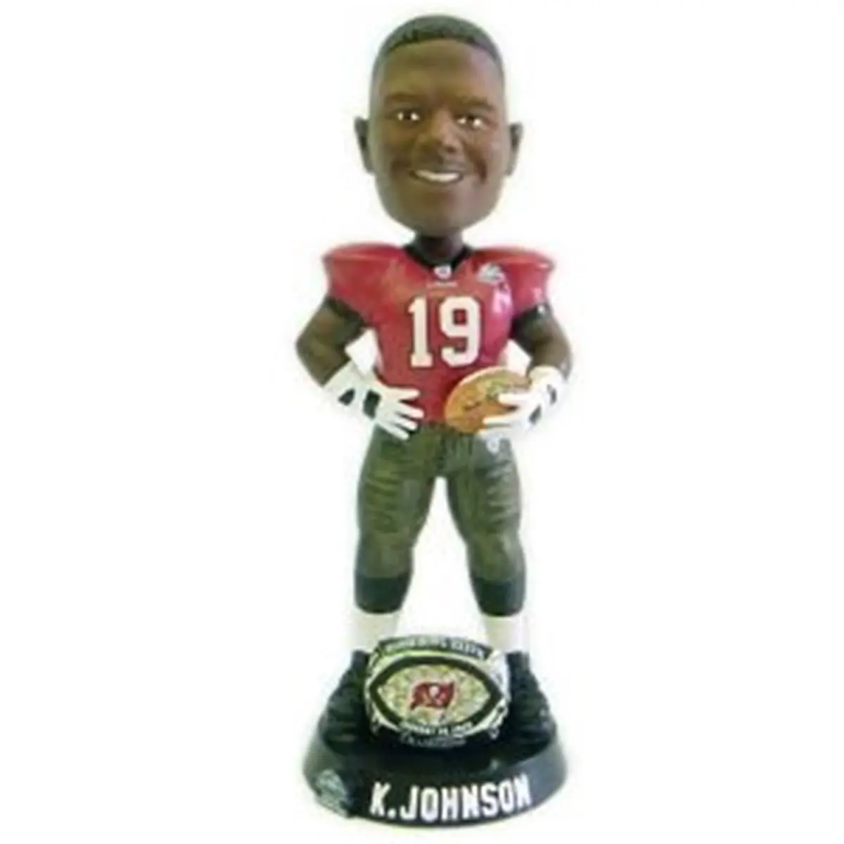 Tampa Bay Buccaneers Keyshawn Johnson Super Bowl 37 Ring Resin Bobblehead - 10" Tall, Limited Edition, Hand-Crafted, Highly Detailed, Hand-Numbered Sports Collectible Accessory