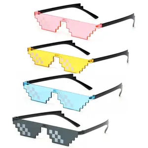 NEW Design Funny Mosaic Sunglasses Thug Life Sun Glasses Pixel Black Retro Gamer Robot Sunglasses Birthday Party Cosplay Favors 2026 For your cars