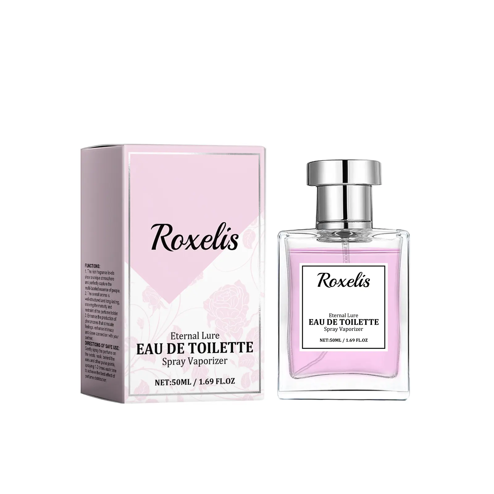 Women's Portable Rose Eau de Toilette - Elegant Light Floral Fragrance with Long-Lasting Sillage