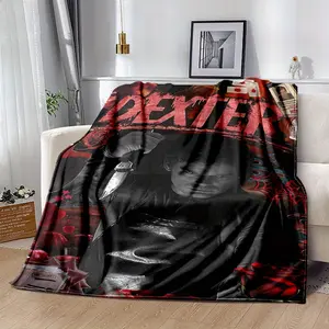 Dexter TV Series themed print inspired flannel blanket - soft and warm for all seasons, perfect for camping, the sofa, or the office