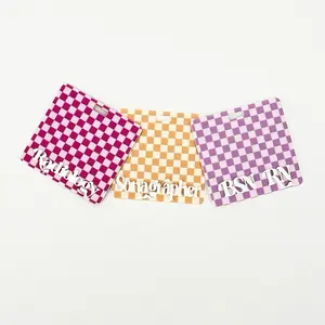 Rish & Co Checkered Badge Buddy - Bold New Look with Crisp White Acrylic Lettering Available in Horizontal or Vertical Standard or Extended Sizes