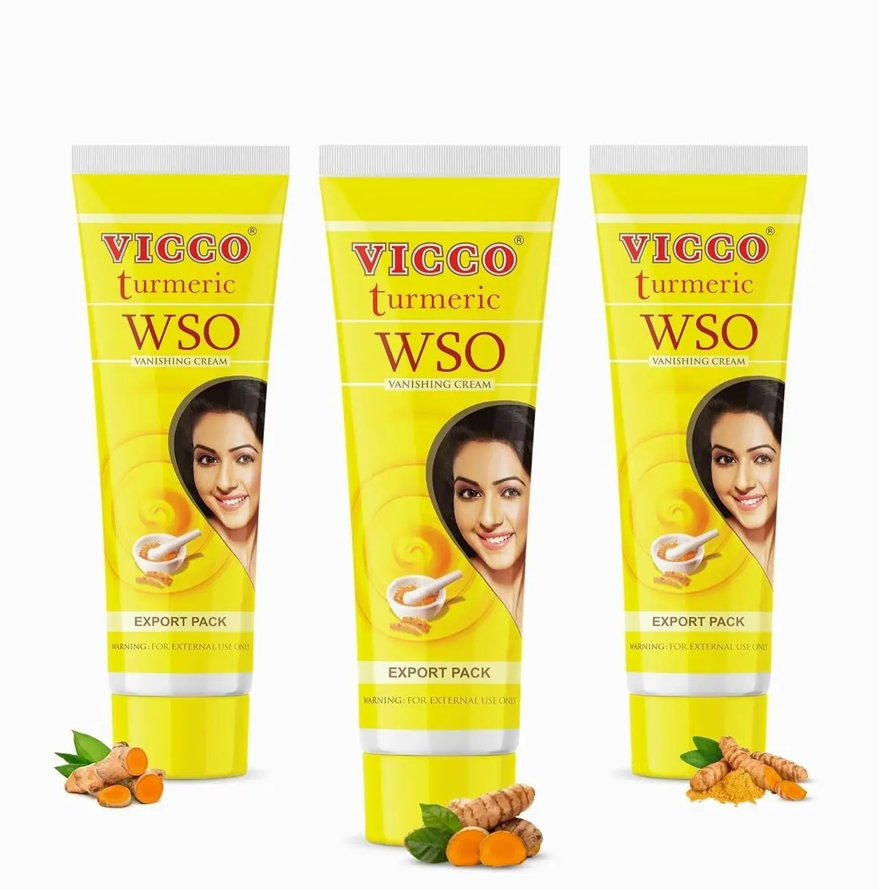 Turmeric WSO Vanishing Cream 70 Year Legacy of Ayurveda, with Turmeric for Daily Skincare, Lightweight Formula, Vegan, 100% Natural – 2.82 oz (3 Pack)