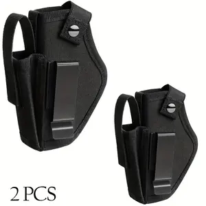 2pcs Universal Gun Holster for Concealed Carry Inside Or Outside The Waistband Pistols Holsters for Right And Left Hand Draw Holster for Men/Women Fits Subcompact And Compact Handguns, with Cartridge Bag