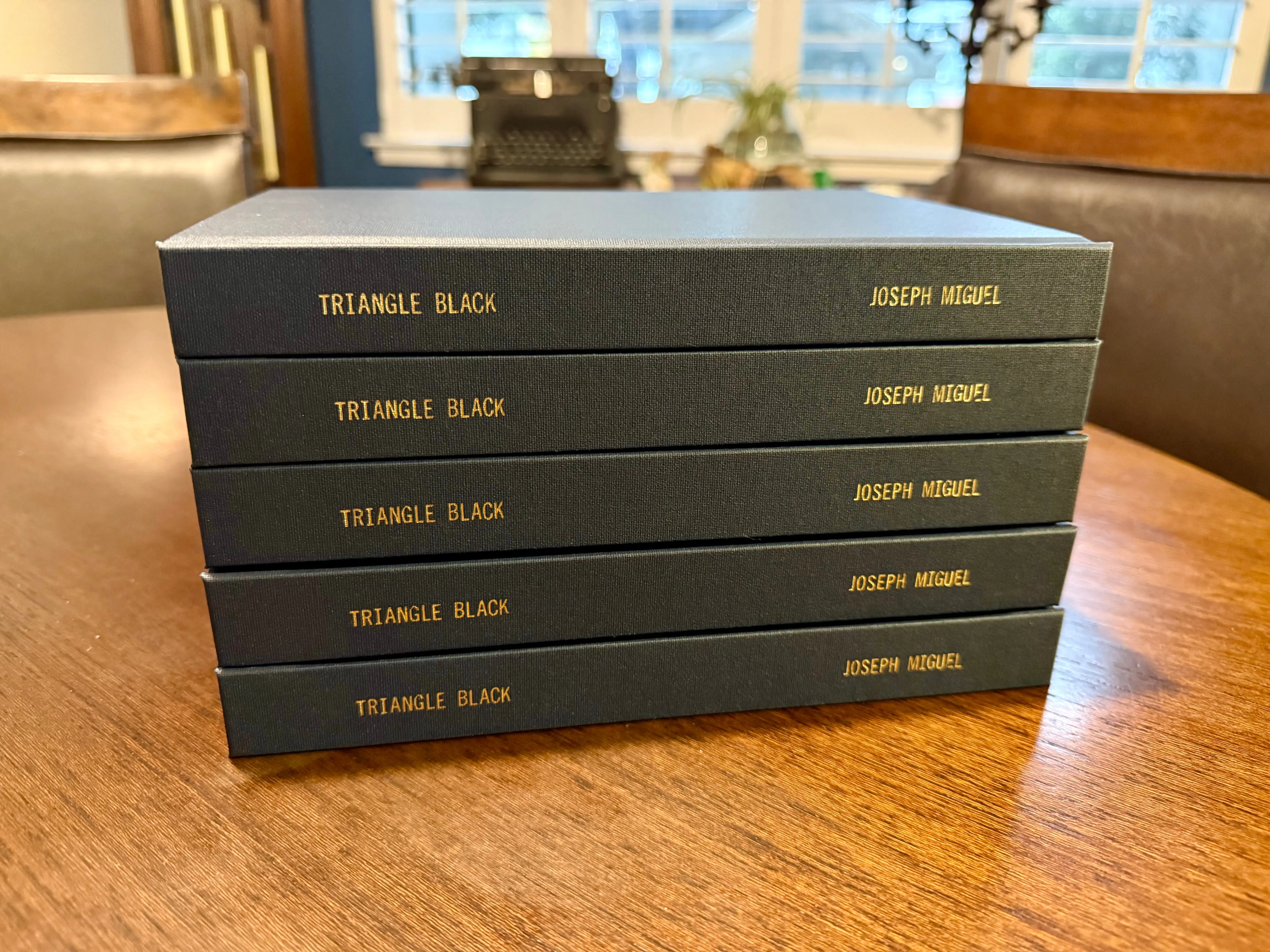 Triangle Black — GOLD Linen Hardcover Edition Limited Gold Foil Engraving Bleeding Black Pages Hand Signed Embossed Poem Exclusive Art Print Sticker Set Dark Fiction