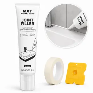 Summer Vibes Waterproof Joint Filler Paste Kit, 150ml Gap Repair Sealant for Bathroom Kitchen Sink Tile Edges, Caulk Paste with Masking Tape and Scraper