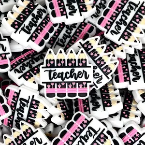 Teacher Pencil Focal Beads | Cute Colorful School Pencil Beading & Craft Suppliess
