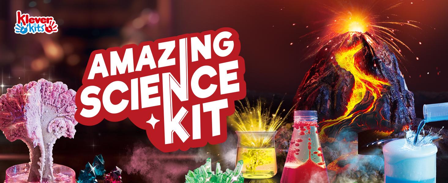 Amazing Science Kits- 85+ Experiments Educational Toys, STEM Activities with Erupting Volcano and Growing Crystal Tree for Kids Aged 6 7 8+ toys boys  easter gifts for kids