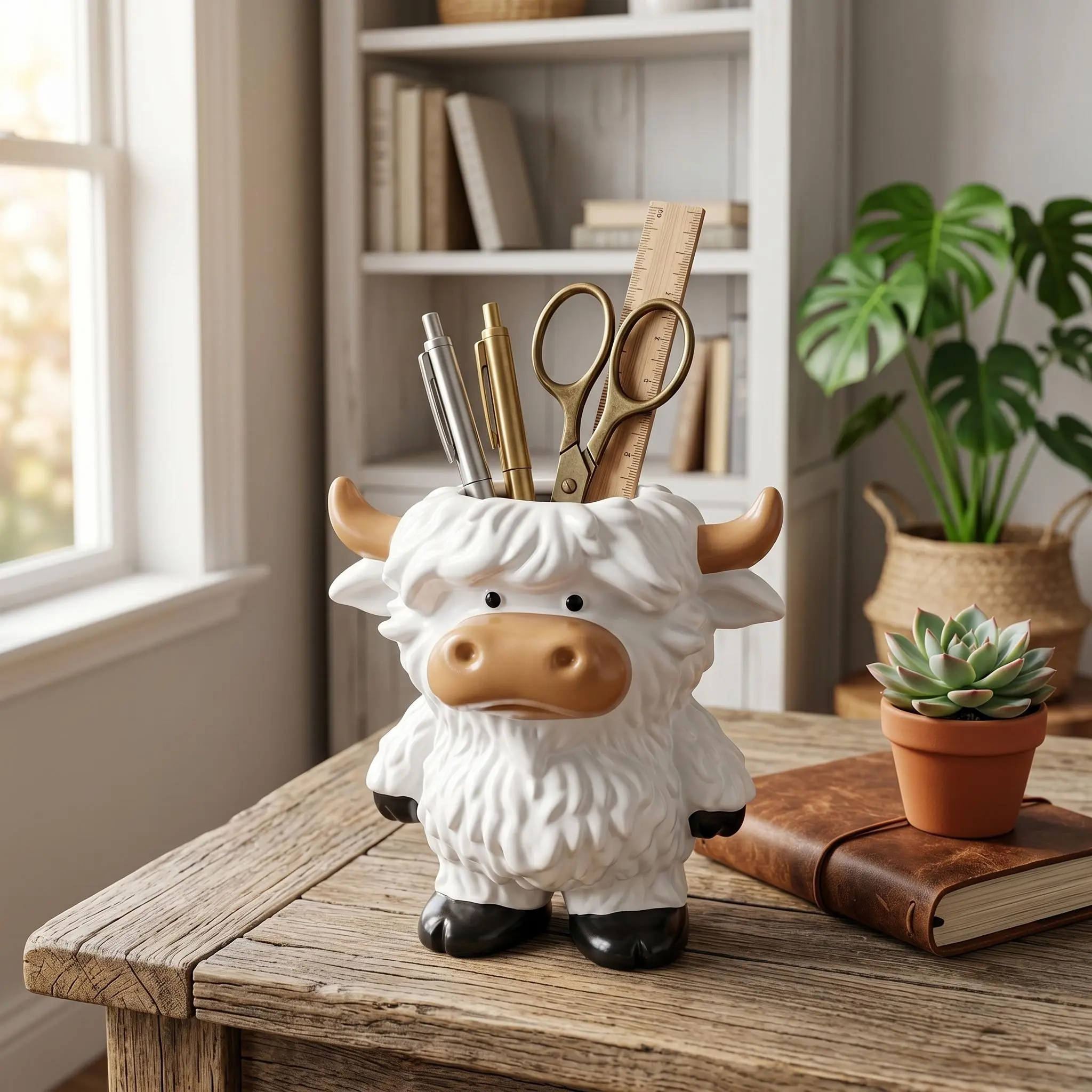 Highland cow soap holder Highland soap dispenser Highland soap holder, hand sanitizer bottle base, cute animal-shaped pressed soap dispenser tray, suitable for kitchen, laundry room, bathroom countertop