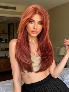 13x6 Lace Front Wig, Long Straight Hair, Breathable Natural-Looking Daily Wear, Perfect for All Seasons, Lace Frontal Wigs, Hair Replacement Wigs