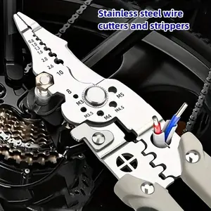 [9-In-1 Multi-Function Electrician Pliers] A Versatile Wire Stripper - 2024 Upgraded 9-In-1 Multi-Function Electrician Pliers, Wire Cutters, Wire Strippers, Wire Crimpers, Golden Metal Cutters, Manual Industrial-Grade Pliers For Wire Stripping, Crimping
