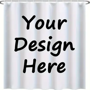 Custom Picture Personalized Shower Curtain,  Water-Resistant Polyester Bath Curtain with Free Hooks, Machine Washable, Twill Weave Fabric, Fashion Themed, Suitable for All Seasons, Easy No-Drill Installation  Includes 12 Hooks