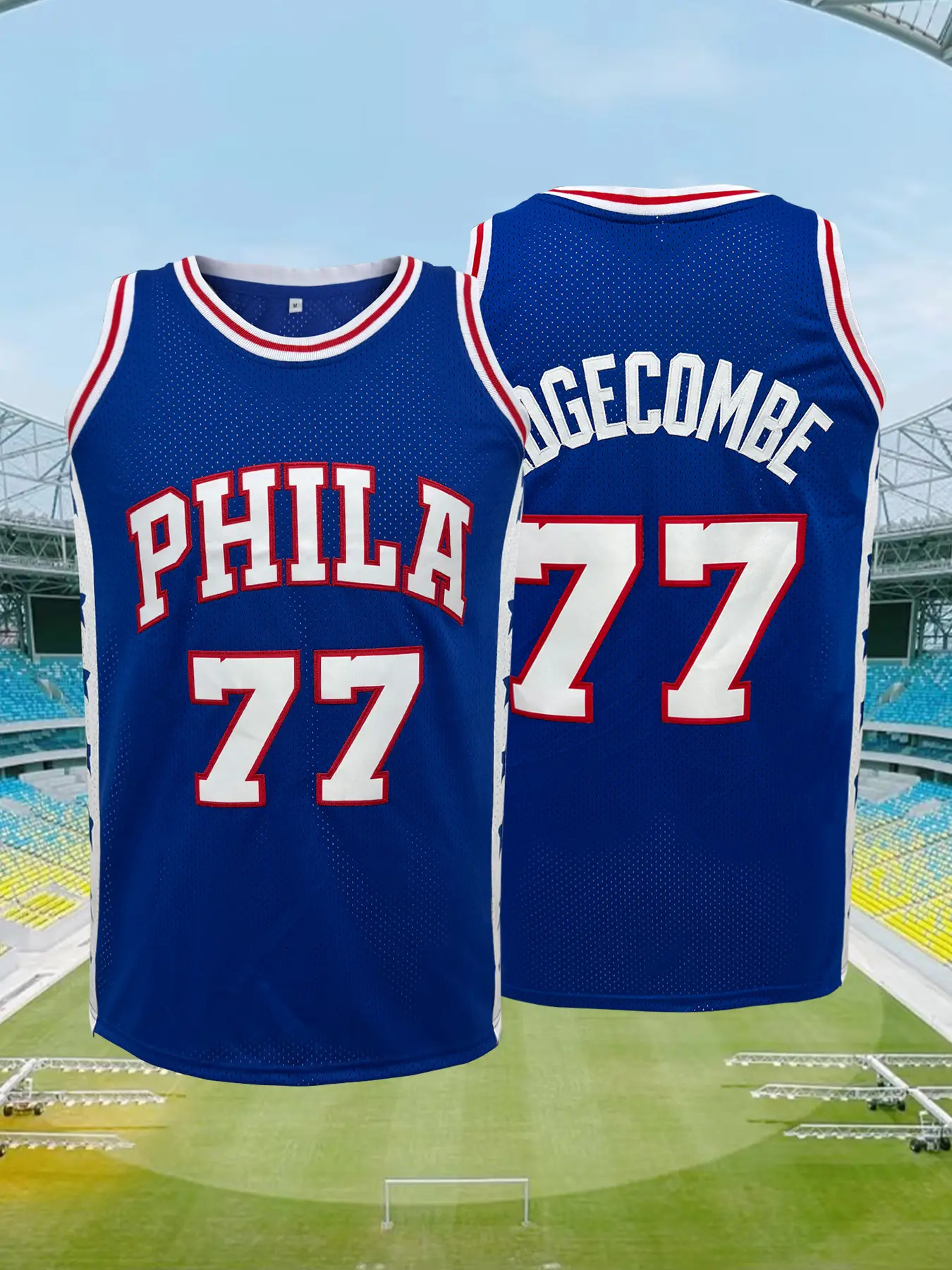 Men's Philadelphia #77 Basketball Jersey, Embroidered Letters and Number Loose Breathable Tank Top,Comfortable Casual Sports Vest, Unisex, All Seasons, Breathable Athletic Top, Casual Sporty Top