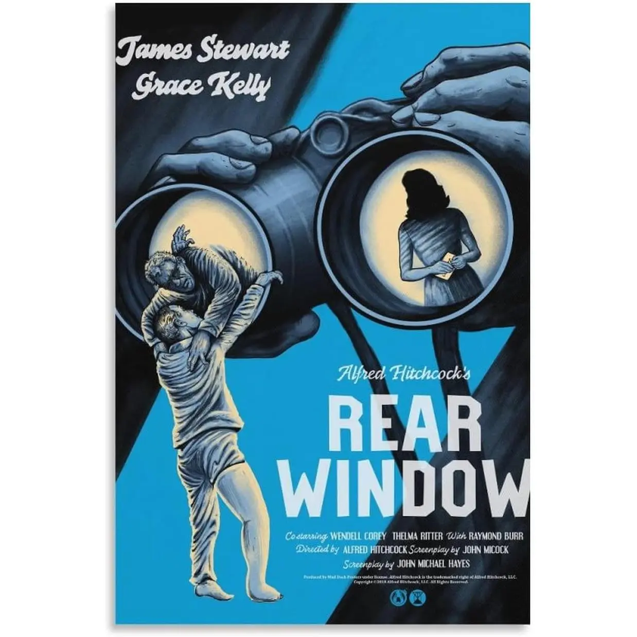 Rear Window Artistic Canvas Movie Poster (27in) - Home Decor Wall Art Print, Room Decoration Hanging Photo Gift Idea