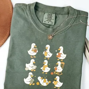 [Sale Up To 50%] Cute Knitting Goose Comfort Colors Shirt, Funny Knitter Gift Tee, Yarn Lover Comfort Colors Top, Cozy Animal Craft Shirt, Goose Knitting Graphic Streetwear T-shirt
