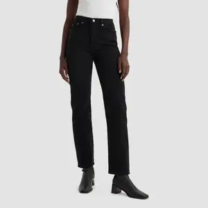Levi's Women's High-Rise Wedgie Straight Cropped Jeans - Soft Black 29