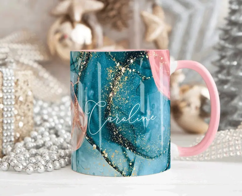 Abstract Art 11oz Accent Coffee Mug, Personalised Mug, Custom Name Cup, Coffee Tea Cup Gift For Her, Valentines Gift For Her Him, Sister Mum Birthday Gift