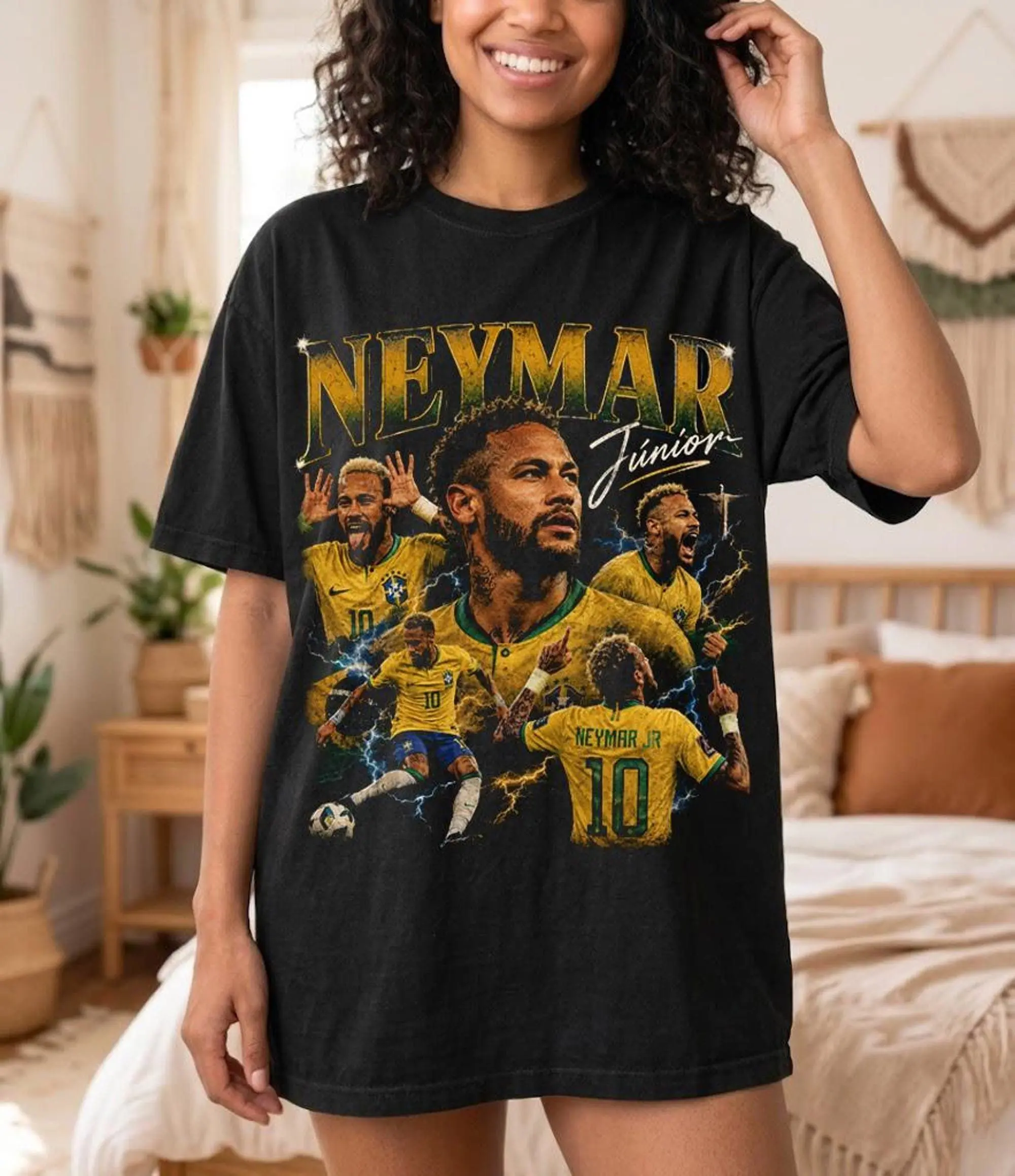 Neymar J�nior Brazil Comfort Color Shirt Retro Shirt Vintage Shirt, Gift For Fans