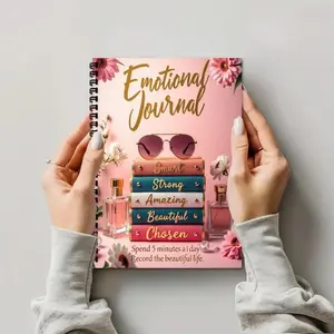 Self-Care & Planning Diary A5 Spiral Bound, Floral Pattern, Inspirational Quotes, Daily Gratitude Journal, Gift for Birthdays, Christmas, Valentine's Day